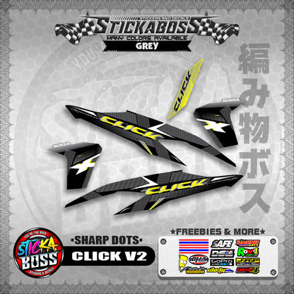 CLICK V2 STICKER DECALS ( SHARP DOTS )【WITH FREEBIES】