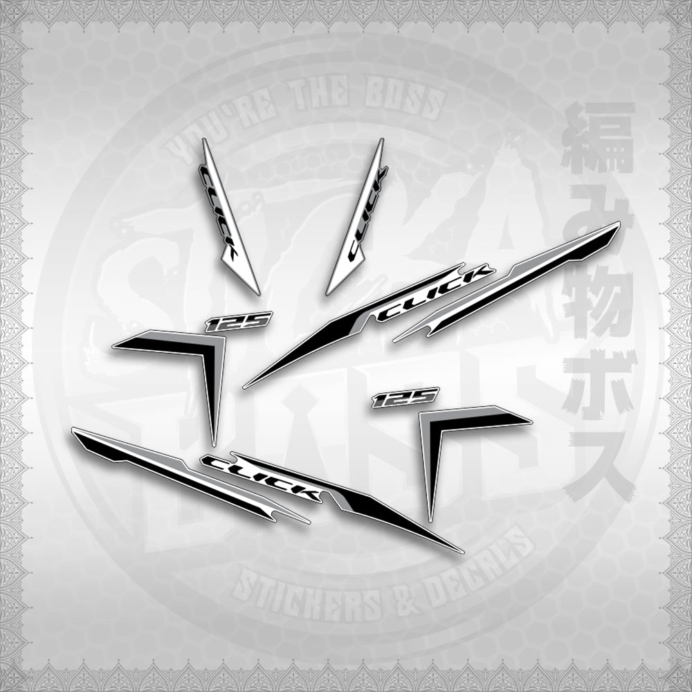 STICKER DECALS for CLICK 125 V2 (CV224NVSTIN) By STICKABOSS (SOFIE LAMINATED WATERPROOF)