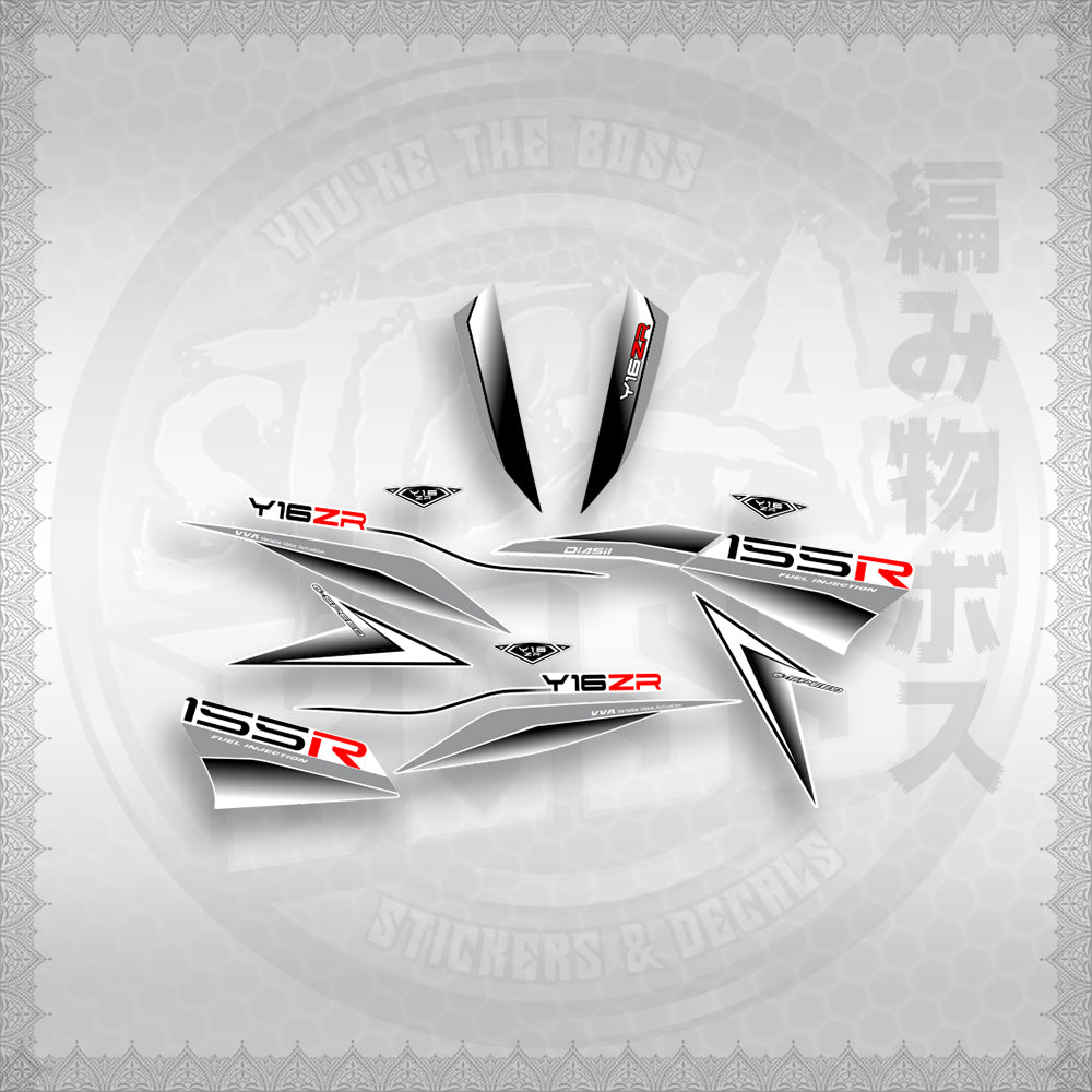 STICKER DECALS for SNIPER 155R (S155Y1SLDEFOWH) By STICKABOSS (SOFIE LAMINATED WATERPROOF)