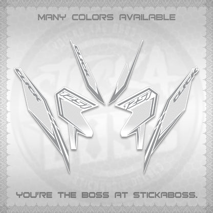 CLICK 125 V3 FOR WHITE DECALS (2026 LINE UP DESIGN) STICKER KITS By STICKABOSS