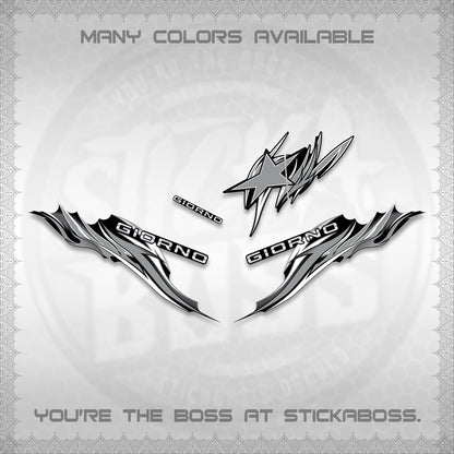 GIORNO 125 DECALS (2026 NEW TRIBAL FIRE NTN) STICKER DECALS BY STICKABOSS