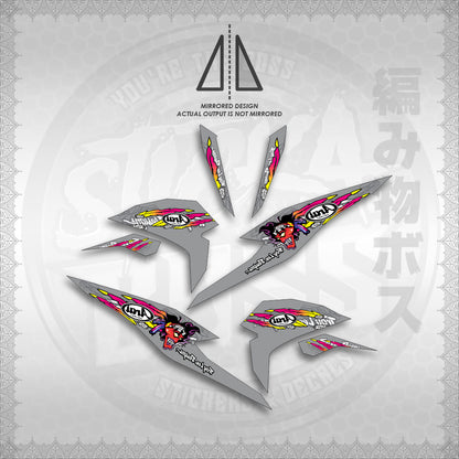 STICKER DECALS for BEAT FI V3 (ARAI APACHE STRIPPING) By STICKABOSS (SOFIE LAMINATED WATERPROOF)