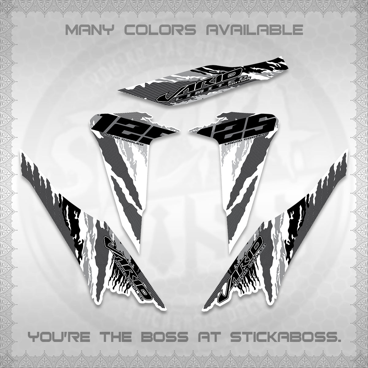 CLICK 125 V2 VARIO FOR WHITE DECALS (2022 SPLASH SPECIAL) STICKER KITS BY STICKABOSS