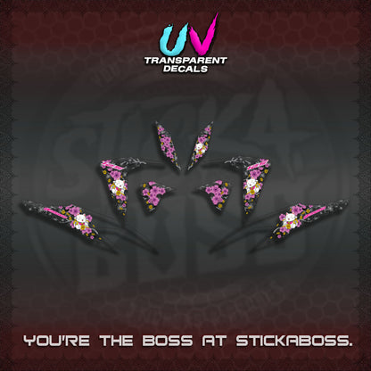 【PREMIUM UV PRINT】TRANSPARENT  CLICK 125 V2 DECALS (LUCKY CAT SAKURA STRIPING)By STICKABOSS