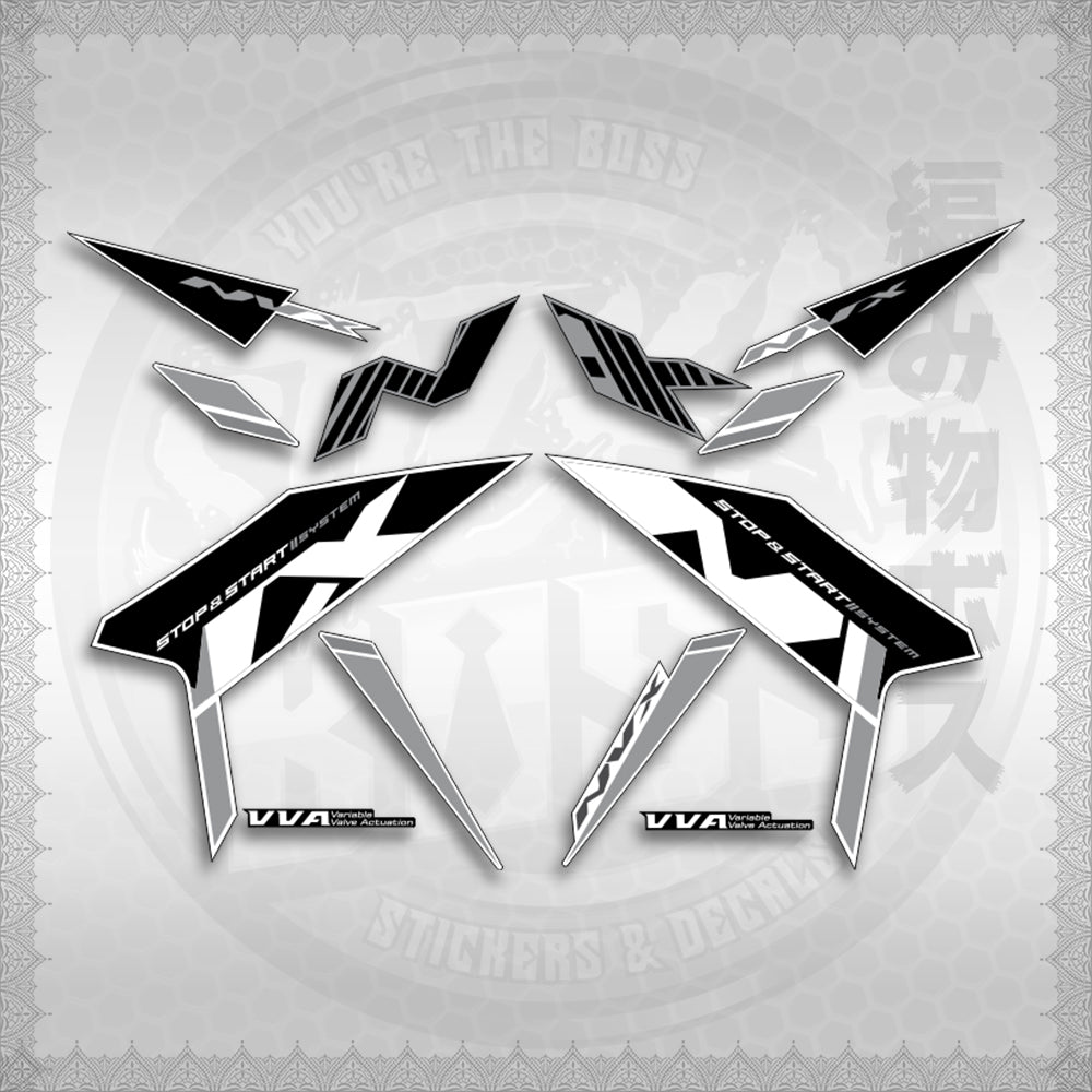 STICKER DECALS for AEROX V3 ALPHA TURBO INDO (AV3SHBOST) By STICKABOSS (SOFIE LAMINATED WATERPROOF)