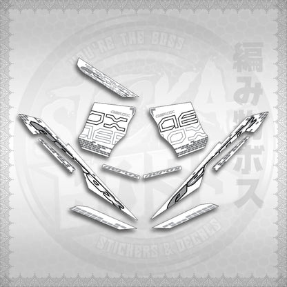 STICKER DECALS for AEROX V3 ALPHA TURBO INDO FOR WHITE (AV3NVBLDE) By STICKABOSS (SOFIE LAMINATED WATERPROOF)