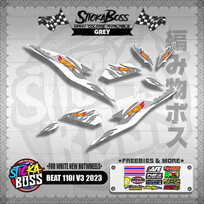 BEAT 110i V3 2023 DECALS ( FOR WHITE NEW HOTWHEELS )【WITH FREEBIES】