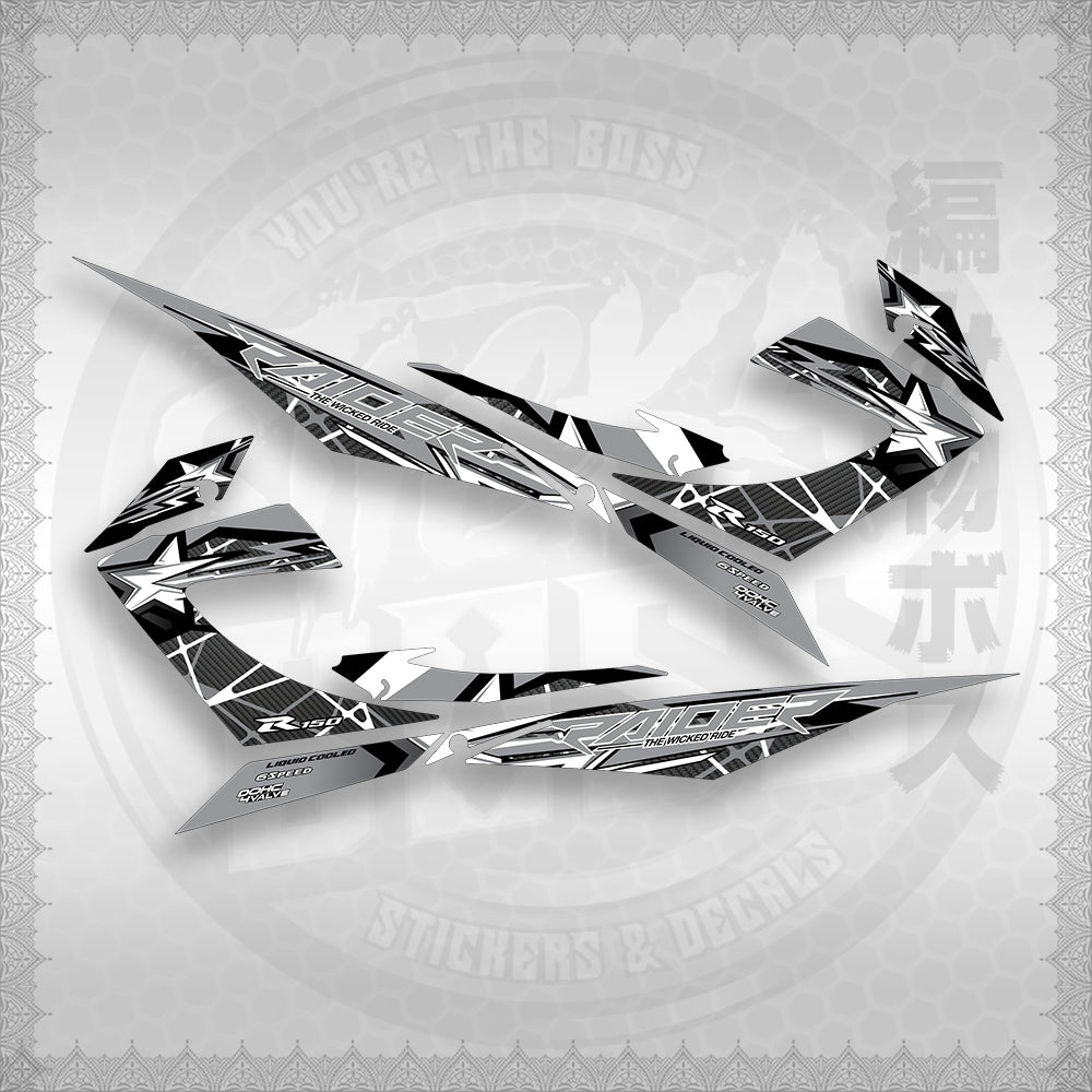 STICKER DECALS for RAIDER 150 REBORN CARB (RRCTHMATH04) By STICKABOSS (SOFIE LAMINATED WATERPROOF)
