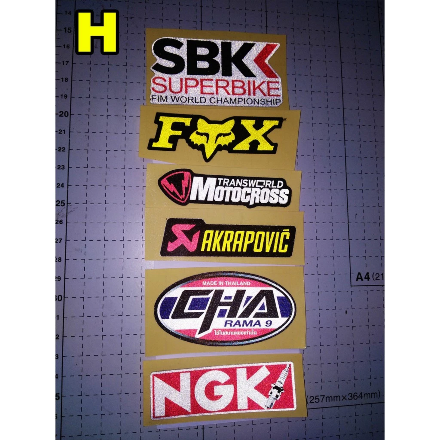 [ Bundle Set ] Mini Reflectorized ( Helmet / Motor / Car / Bike ) Side Strip  Vinyl Stickers