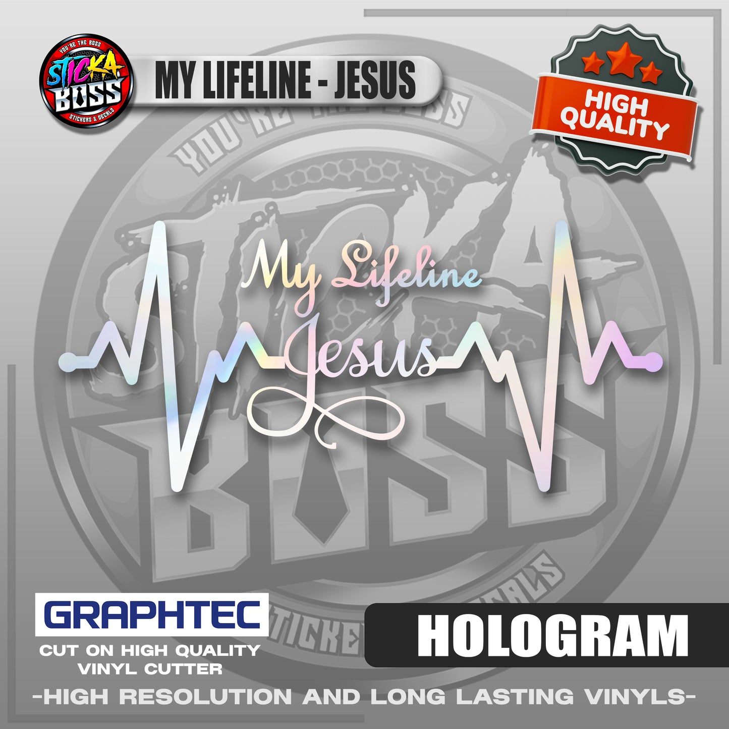 MY LIFELINE - JESUS | VINYL WATERPROOF CUT-OUT STICKER DECALS【Stickaboss】