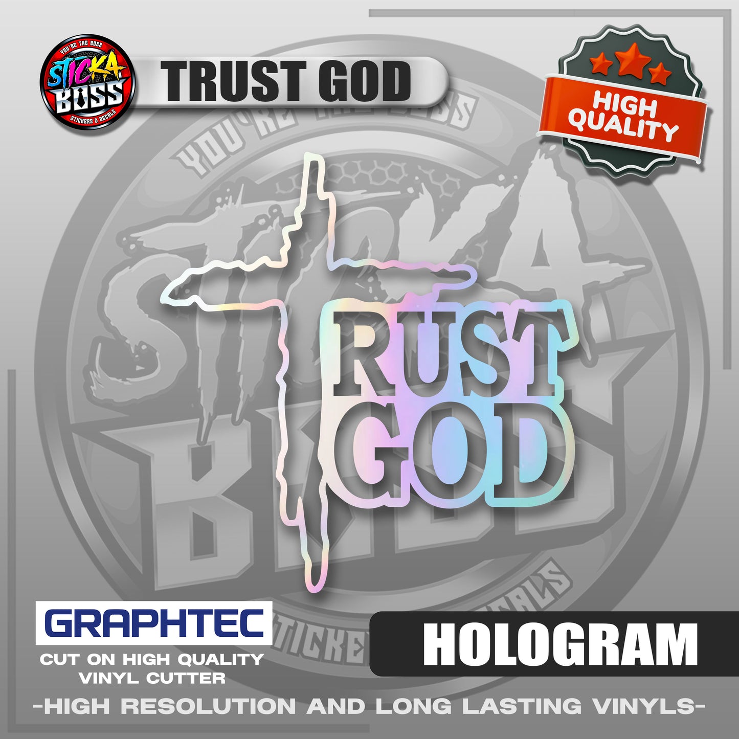 TRUST GOD | VINYL WATERPROOF CUT-OUT STICKER DECALS【Stickaboss】
