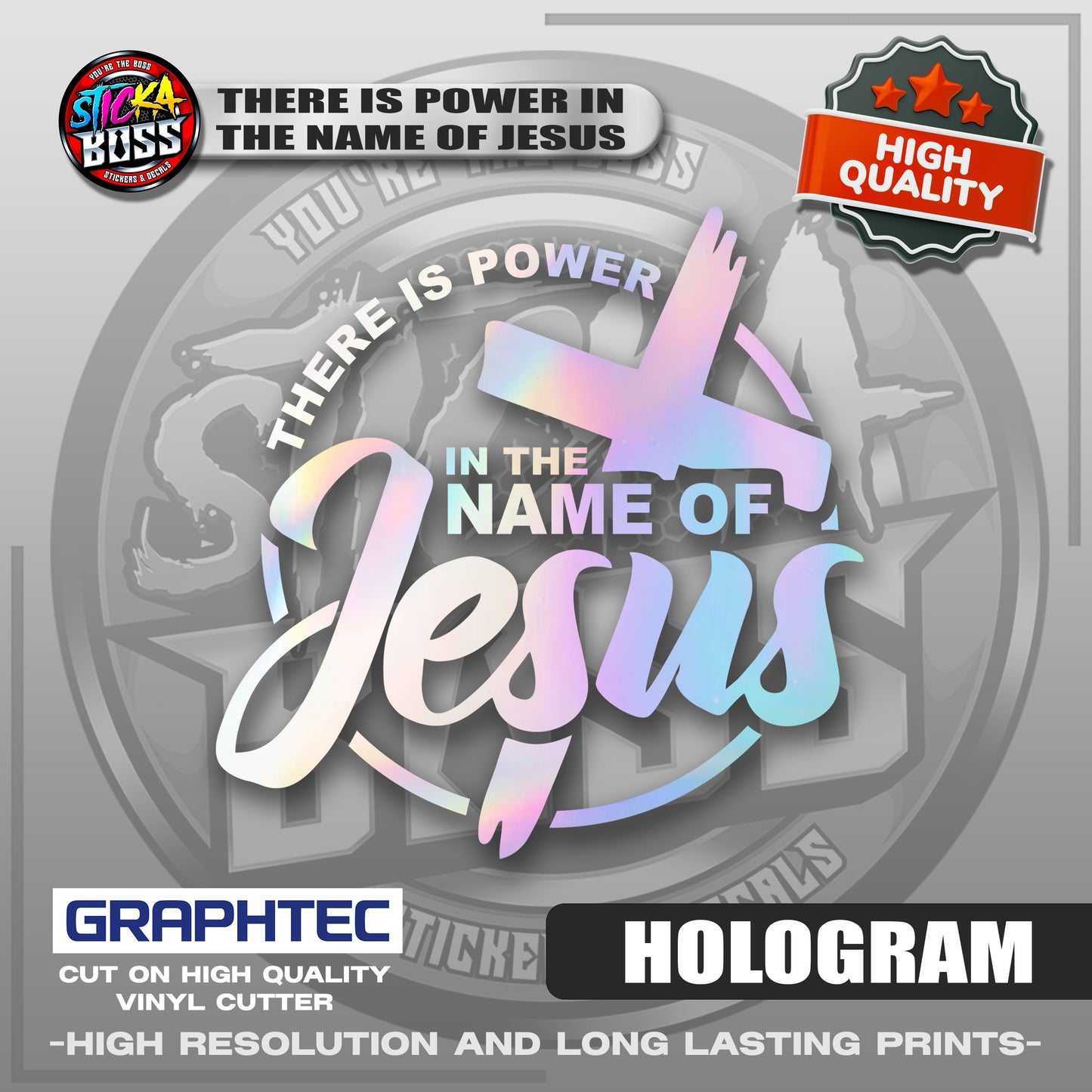 THERE IS POWER IN THE NAME OF JESUS | VINYL WATERPROOF CUT-OUT STICKER DECALS【Stickaboss】