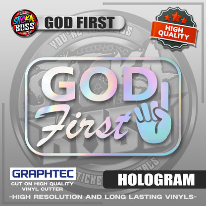GOD FIRST | VINYL WATERPROOF CUT-OUT STICKER DECALS【Stickaboss】