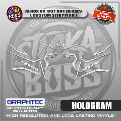 AEROX V2 CUT OUT DECALS ( CUSTOM STRIPPING ) | VINYL WATERPROOF CUT-OUT STICKER DECALS