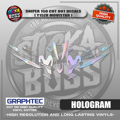 SNIPER 150 CUT OUT DECALS ( Y15ZR MOVISTAR ) | VINYL WATERPROOF CUT-OUT STICKER DECALS