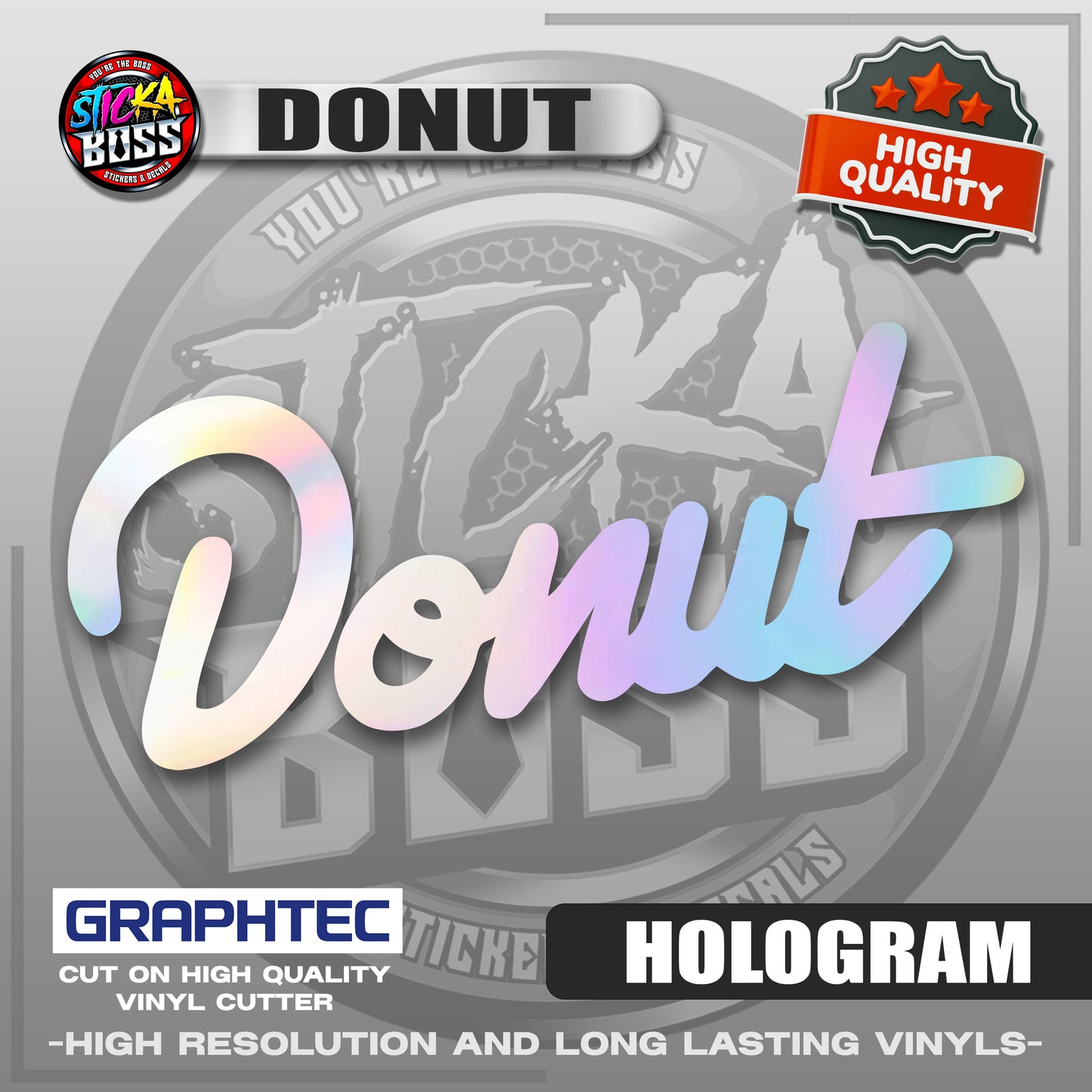 DONUT | VINYL WATERPROOF CUT-OUT STICKER DECALS【Stickaboss】
