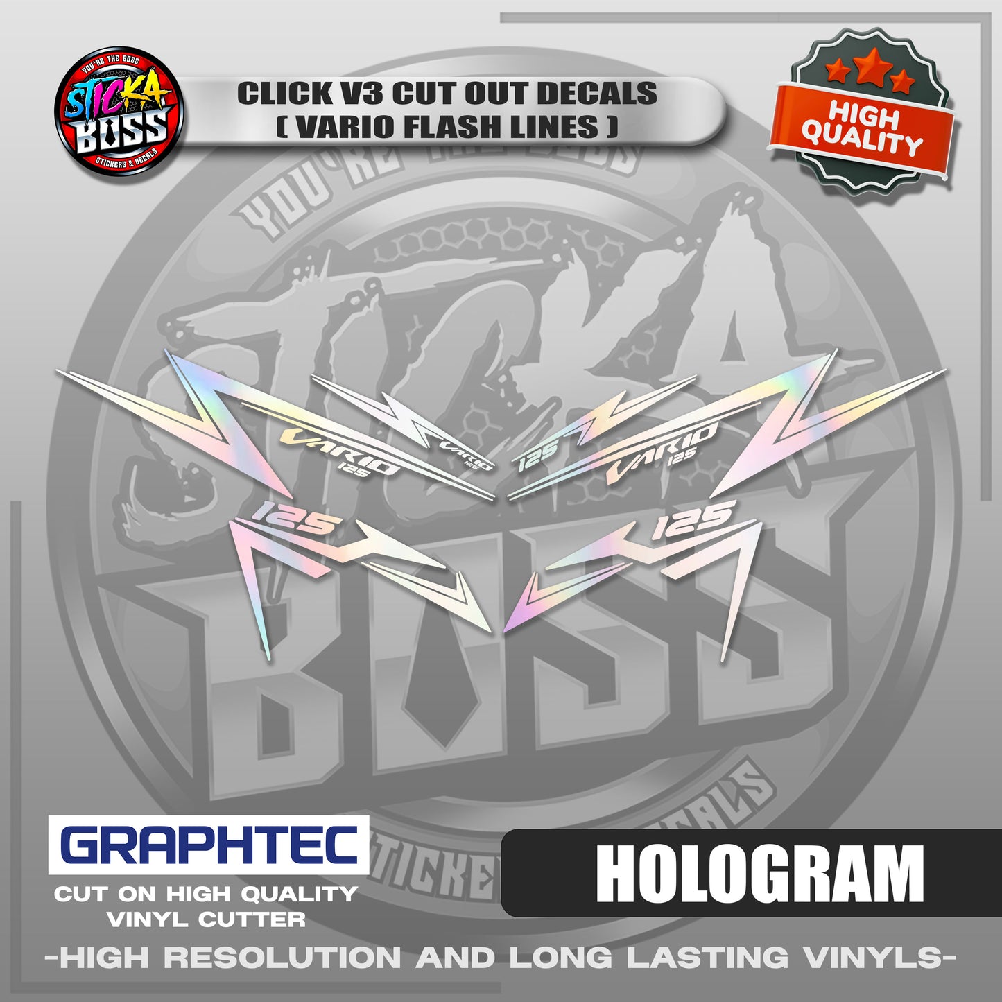 CLICK V3 CUT OUT DECALS ( VARIO FLASH LINES ) | VINYL WATERPROOF CUT-OUT STICKER DECALS
