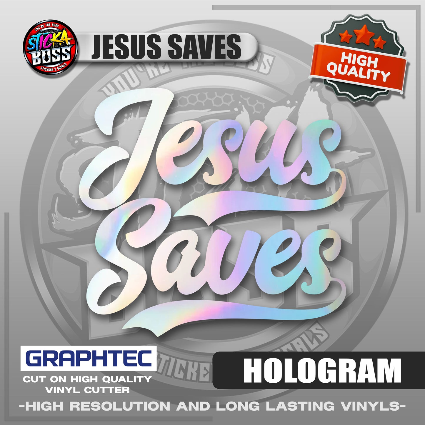 JESUS SAVES | VINYL WATERPROOF CUT-OUT STICKER DECALS【Stickaboss】