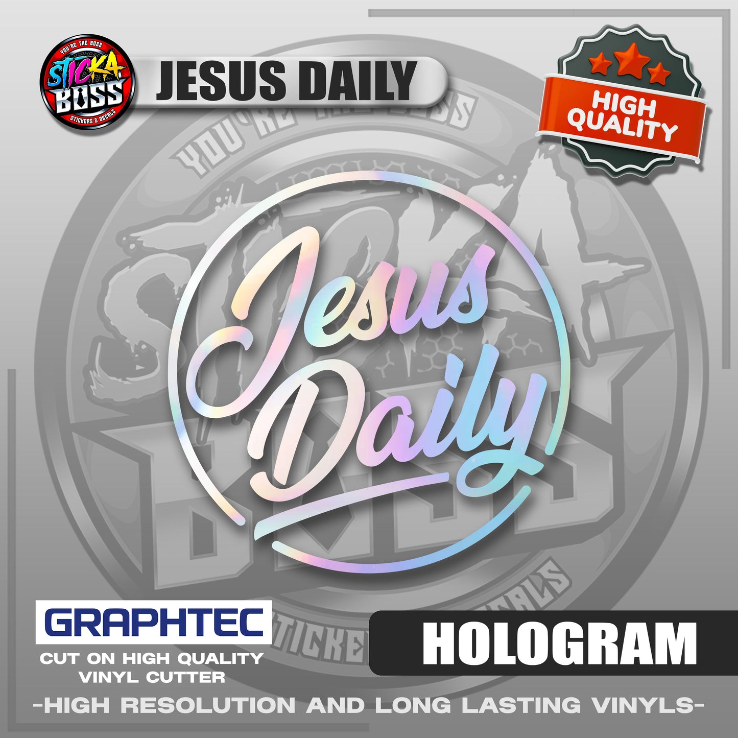 JESUS DAILY | VINYL WATERPROOF CUT-OUT STICKER DECALS【Stickaboss】
