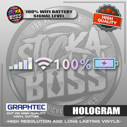 100% WIFI BATTERY SIGNAL LEVEL | VINYL WATERPROOF CUT-OUT STICKER DECALS【Stickaboss】