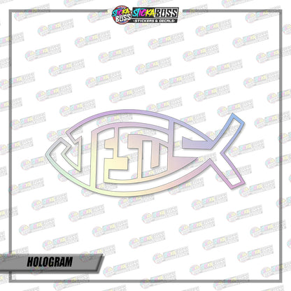 JESUS FISH (VINYL CUT-OUT STICKER DECALS )【Stickaboss】
