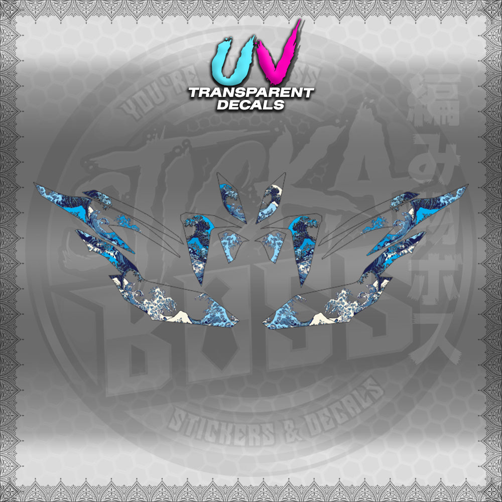 【PREMIUM UV PRINT】TRANSPARENT CLICK V2 INDO CONCEPT (KANAGAWA GREAT WAVE) STICKER DECALS for STICKABOSS