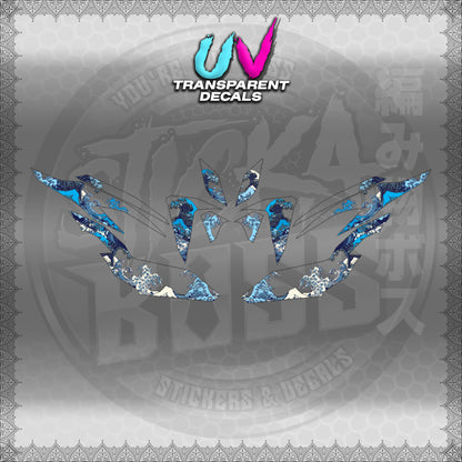 【PREMIUM UV PRINT】TRANSPARENT CLICK V2 INDO CONCEPT (KANAGAWA GREAT WAVE) STICKER DECALS for STICKABOSS