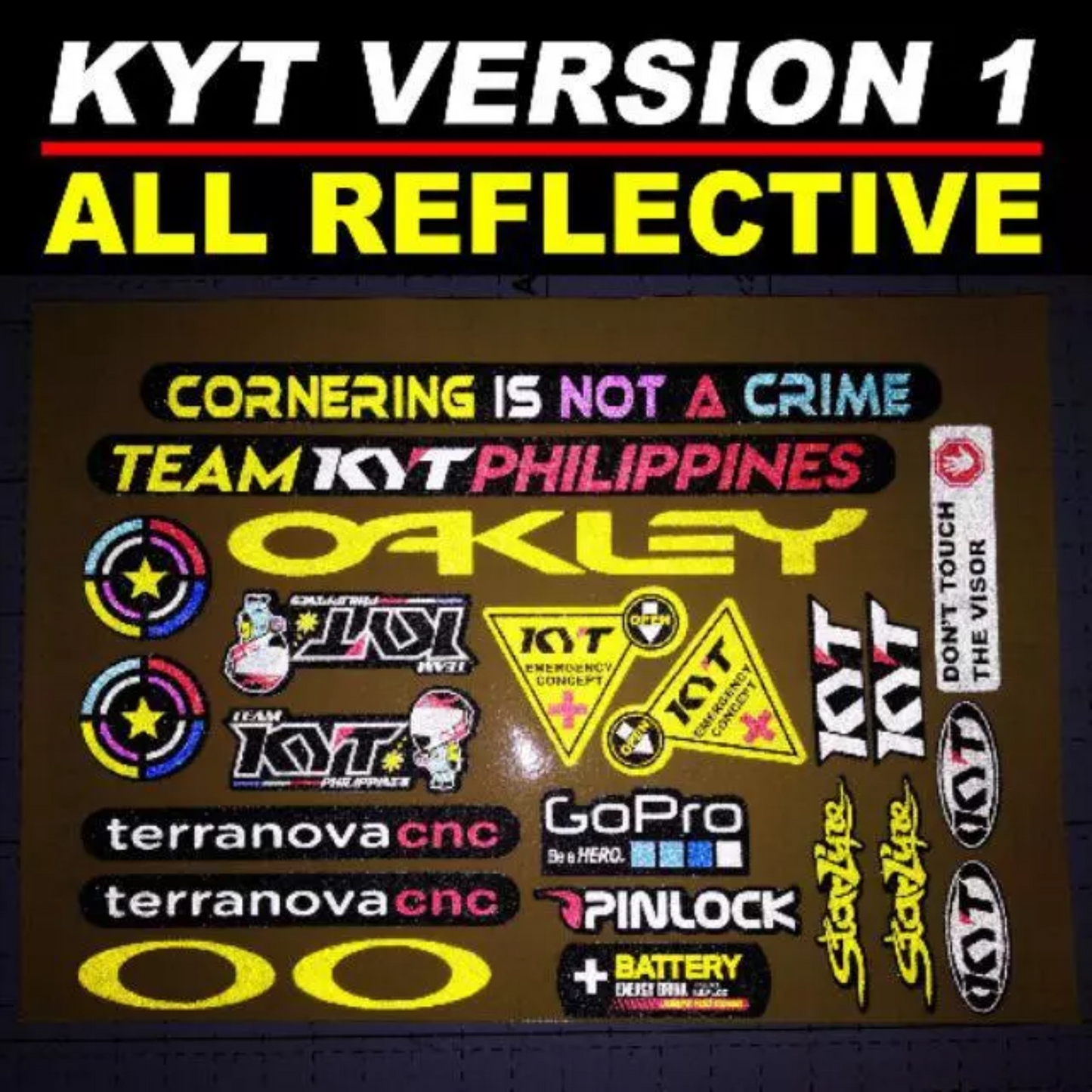 [ BUNDLE SET ] REFLECTORIZED VISOR STICKERS [ THICKER QUALITY / HD PRINTOUT / MACHINE CUT ]