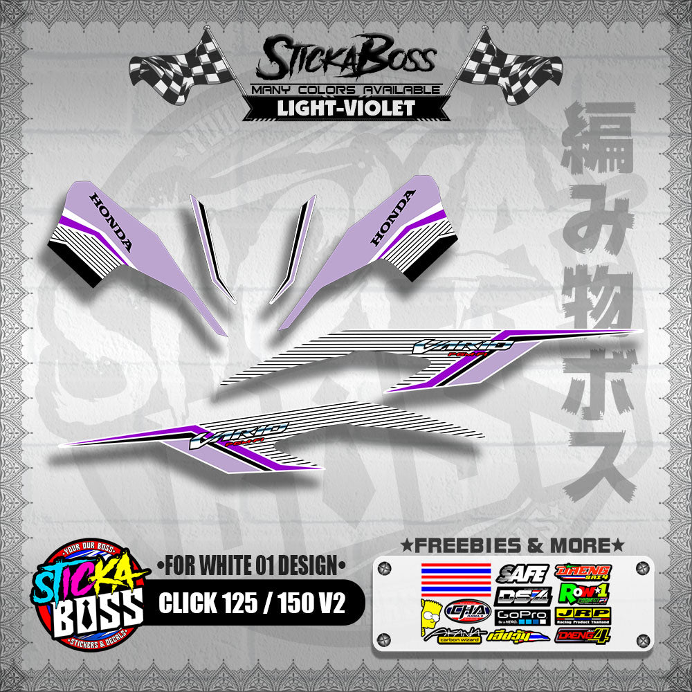 CLICK 125 / 150 V2 DECALS ( FOR WHITE 01 DESIGN )【WITH FREEBIES】