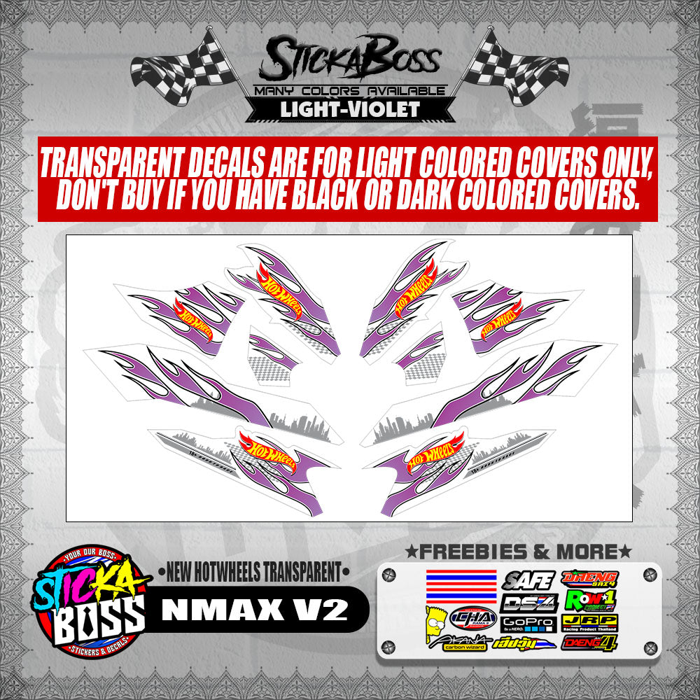 NMAX V2 DECALS ( NEW HOTWHEELS TRANSPARENT )【WITH FREEBIES】