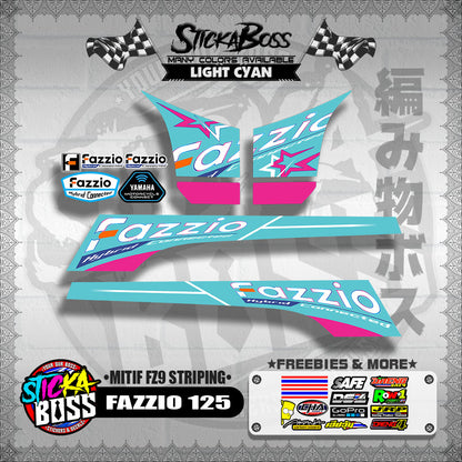 FAZZIO 125 DECALS ( MITIF FZ9 STRIPING )【WITH FREEBIES】