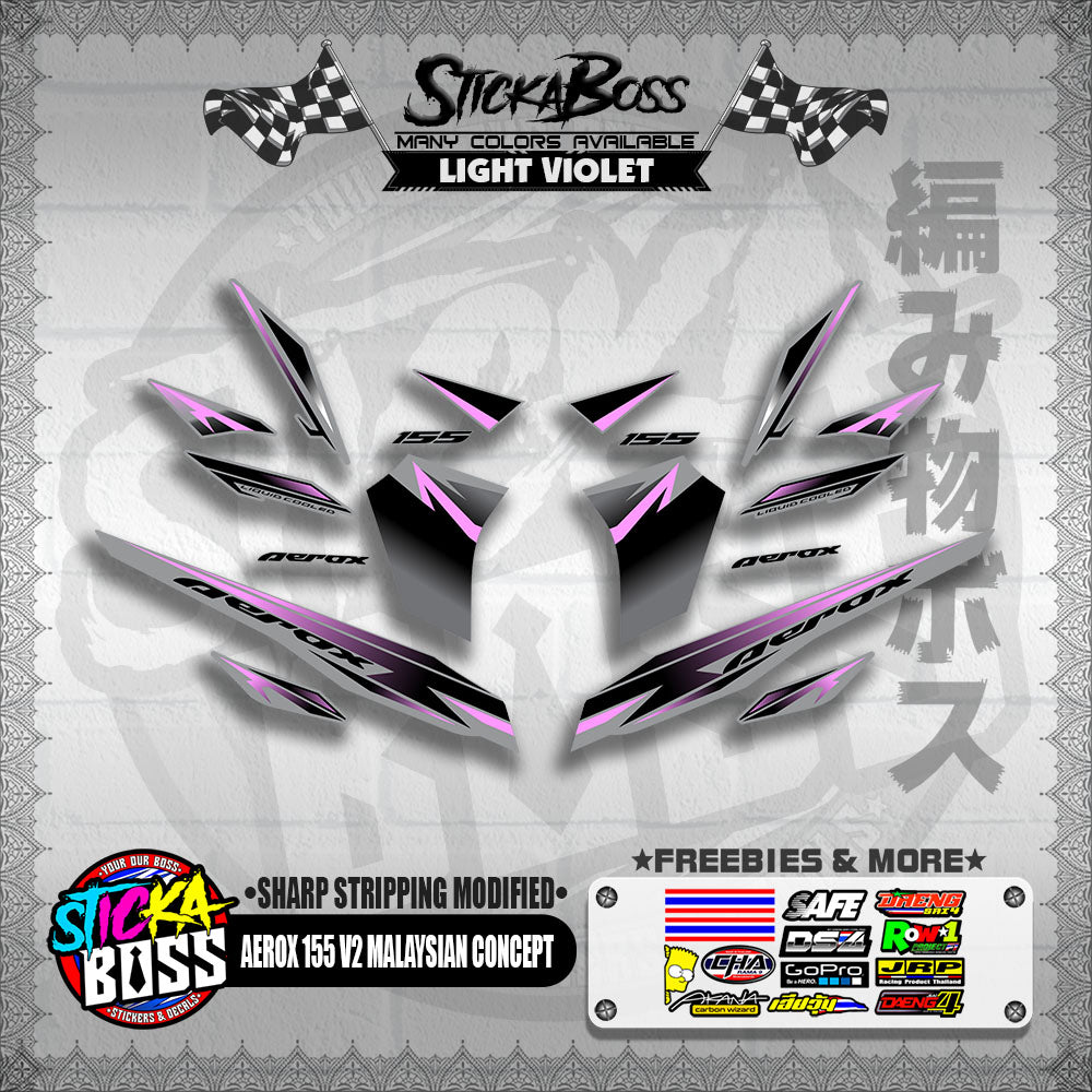 AEROX 155 V2 MALAYSIAN CONCEPT DECALS ( SHARP STRIPPING MODIFIED )【WITH FREEBIES】