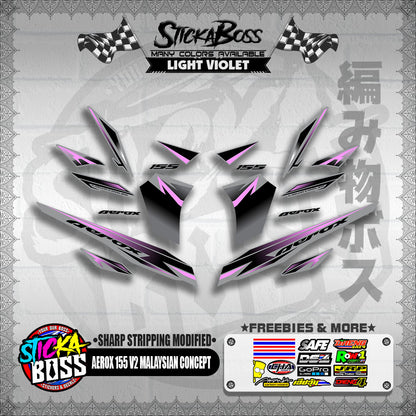 AEROX 155 V2 MALAYSIAN CONCEPT DECALS ( SHARP STRIPPING MODIFIED )【WITH FREEBIES】