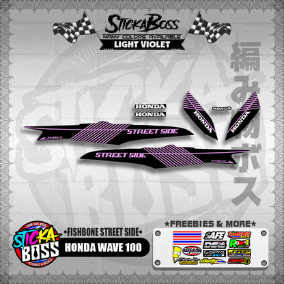 HONDA WAVE 100 DECALS ( FISHBONE STREET SIDE )【WITH FREEBIES】