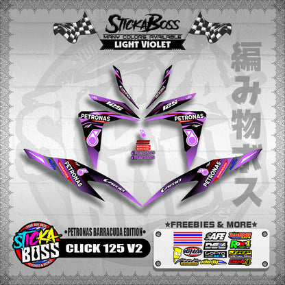 CLICK 125 V2 DECALS ( PETRONAS BARRACUDA EDITION )【WITH FREEBIES】