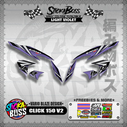 CLICK 150 V2 DECALS ( VARIO BLAZE DESIGN )【WITH FREEBIES】