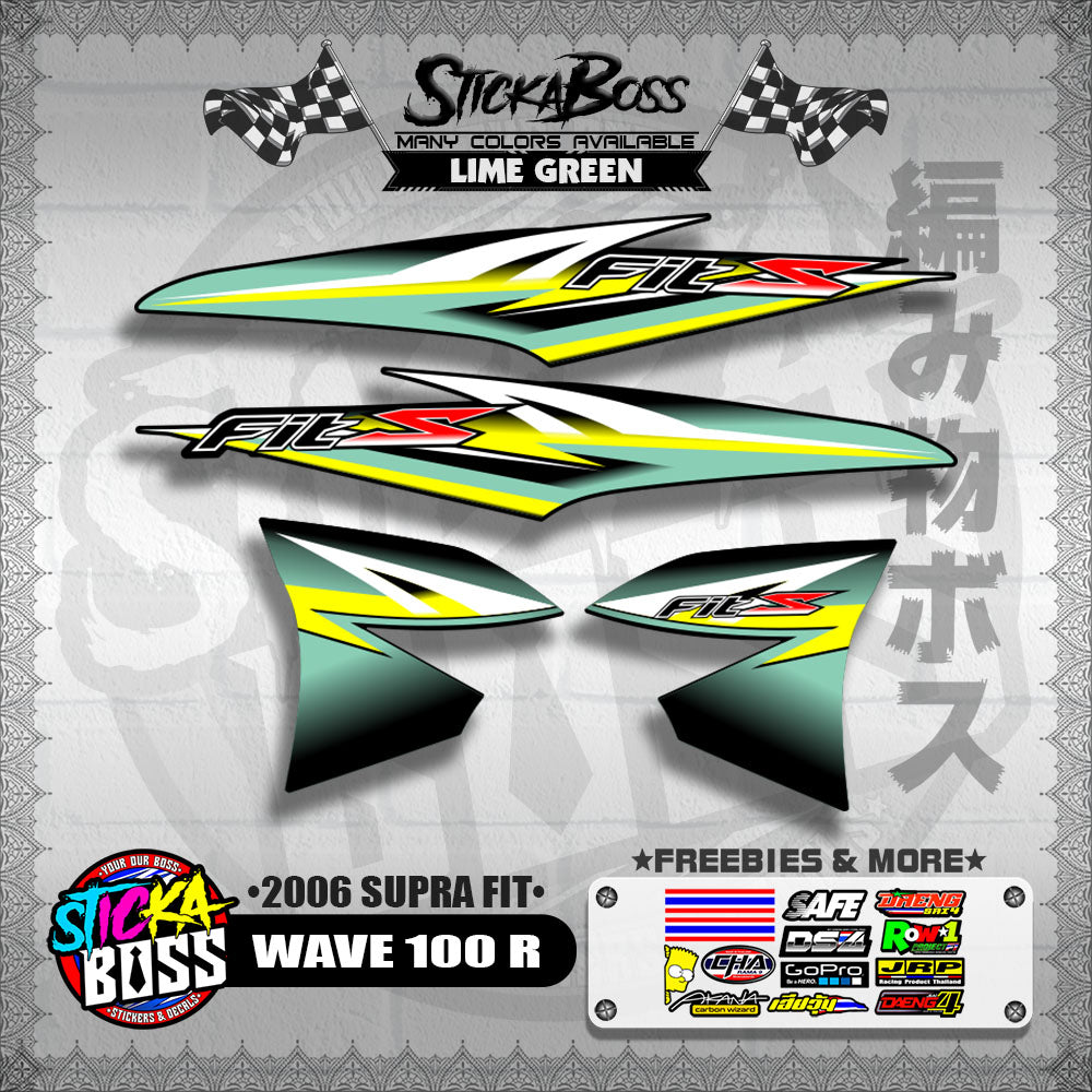 WAVE 100 R STOCK DECALS ( 2006 SUPRA FIT )【WITH FREEBIES】