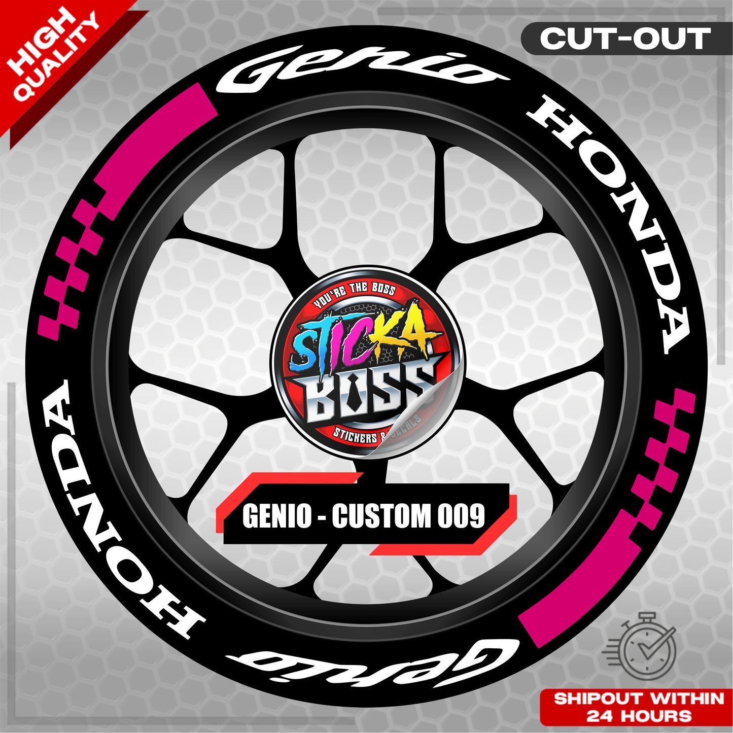 GENIO MAG STICKER SET ( 2 MAGS ) - CUSTOM 009 | VINYL WATERPROOF CUT-OUT DECALS