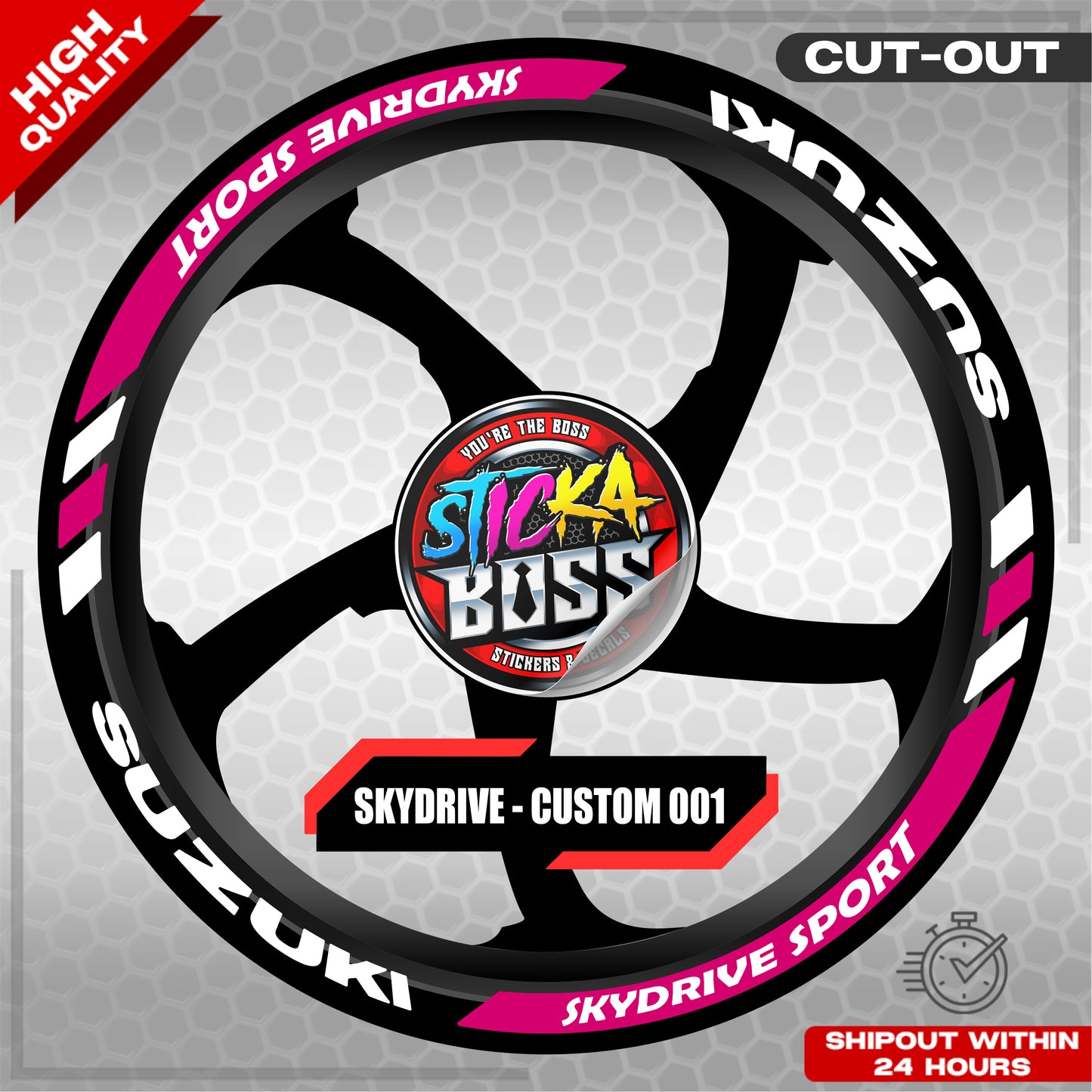 SKYDRIVE SPORT MAG STICKER SET  ( 2 MAGS ) - CUSTOM 001 | VINYL WATERPROOF CUT-OUT DECALS