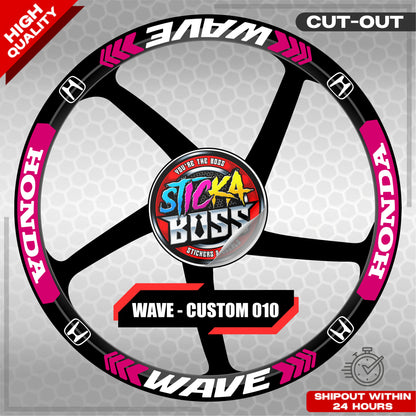 WAVE 110  / 125 MAG STICKER SET ( 2 MAGS ) - CUSTOM 010 | VINYL WATERPROOF CUT-OUT DECALS