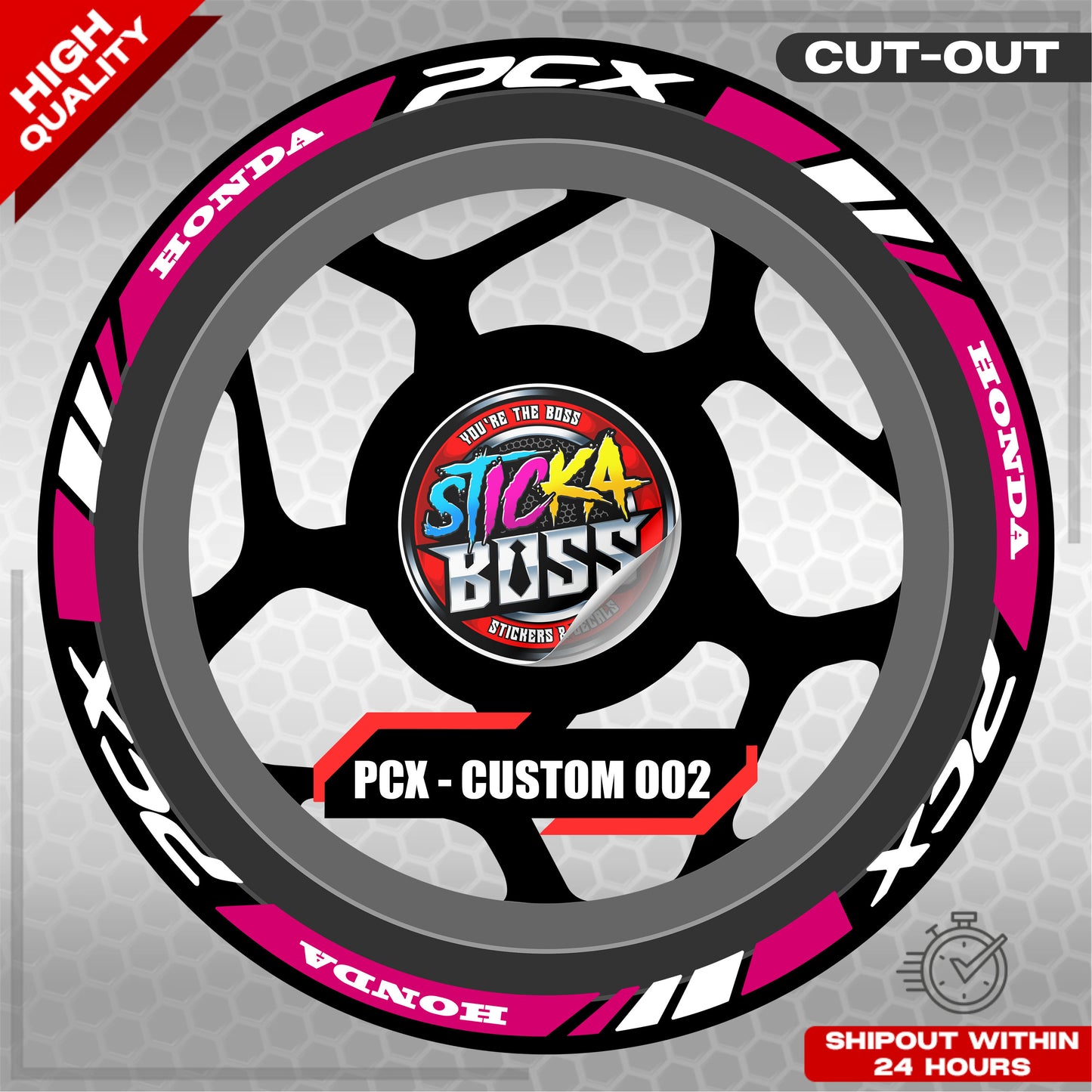 PCX 150 / 160 MAGS STICKER SET  ( 2 MAGS ) - CUSTOM 002 | VINYL WATERPROOF CUT-OUT DECALS