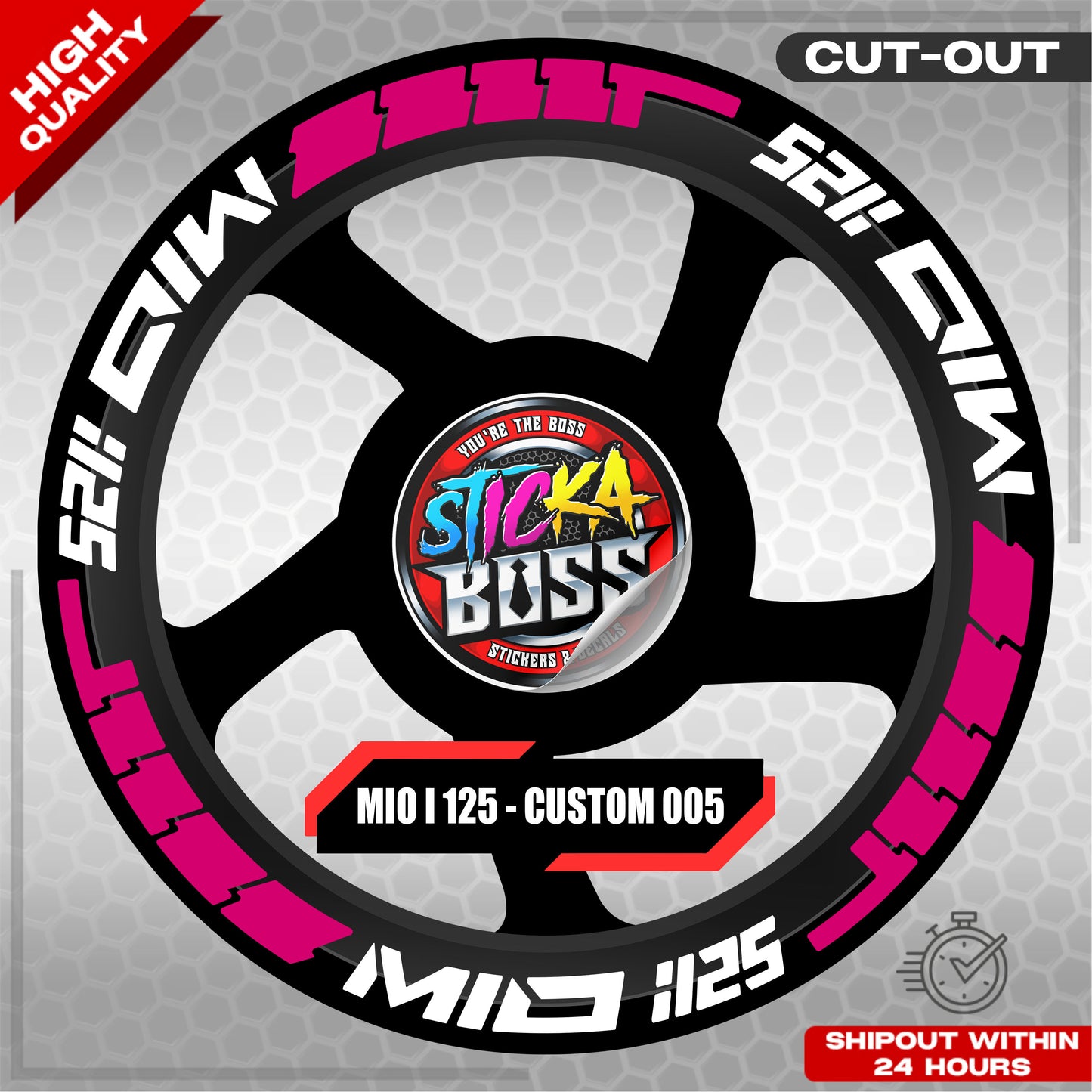 MIO I 125 MAG STICKER SET  ( 2 MAGS ) - CUSTOM 005 | VINYL WATERPROOF CUT-OUT DECALS