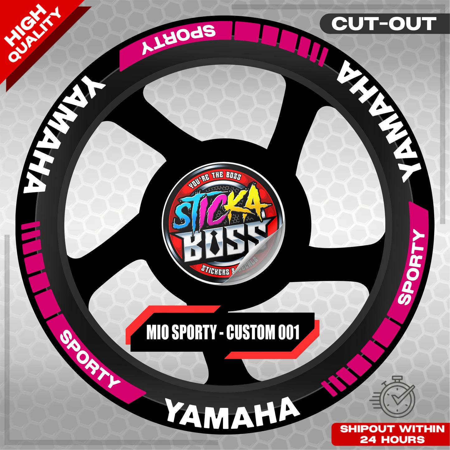 MIO SPORTY MAG STICKER SET ( 2 MAGS ) - CUSTOM 001 | VINYL WATERPROOF CUT-OUT DECALS