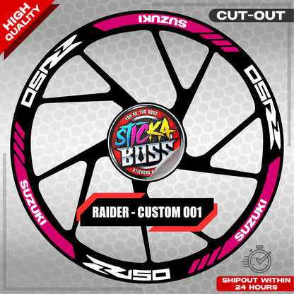 RAIDER R150 MAG STICKER SET ( 2 MAGS ) - CUSTOM 001 | VINYL WATERPROOF CUT-OUT DECALS