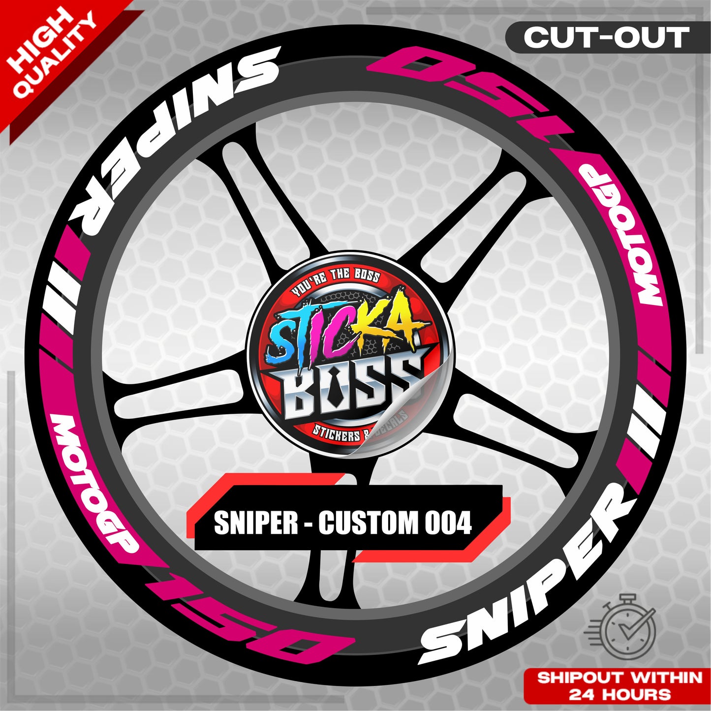 SNIPER 150 / 155 MAGS STICKER SET  ( 2 MAGS ) - CUSTOM 004 | VINYL WATERPROOF CUT-OUT DECALS