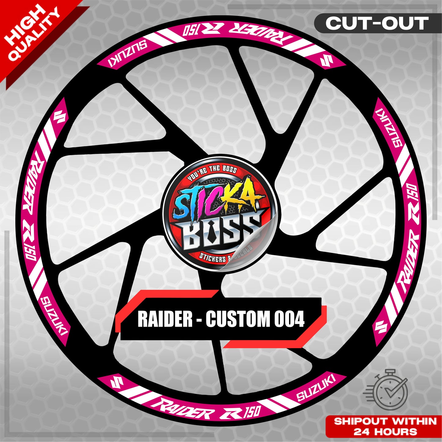 RAIDER R150 MAG STICKER SET ( 2 MAGS ) - CUSTOM 004 | VINYL WATERPROOF CUT-OUT DECALS
