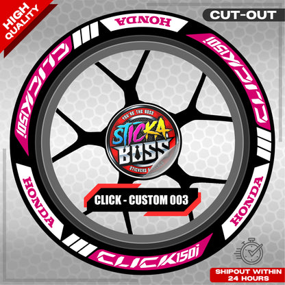 CLICK 150 MAGS STICKER SET  ( 2 MAGS ) - CUSTOM 003 | VINYL WATERPROOF CUT-OUT DECALS