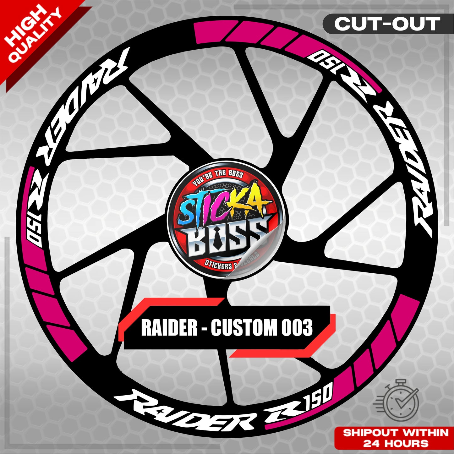 RAIDER R150 MAG STICKER SET ( 2 MAGS ) - CUSTOM 003 | VINYL WATERPROOF CUT-OUT DECALS