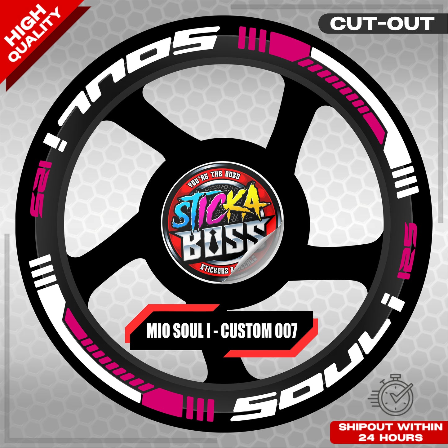 MIO SOUL I 125 MAG STICKER SET ( 2 MAGS ) - CUSTOM 007 | VINYL WATERPROOF CUT-OUT DECALS
