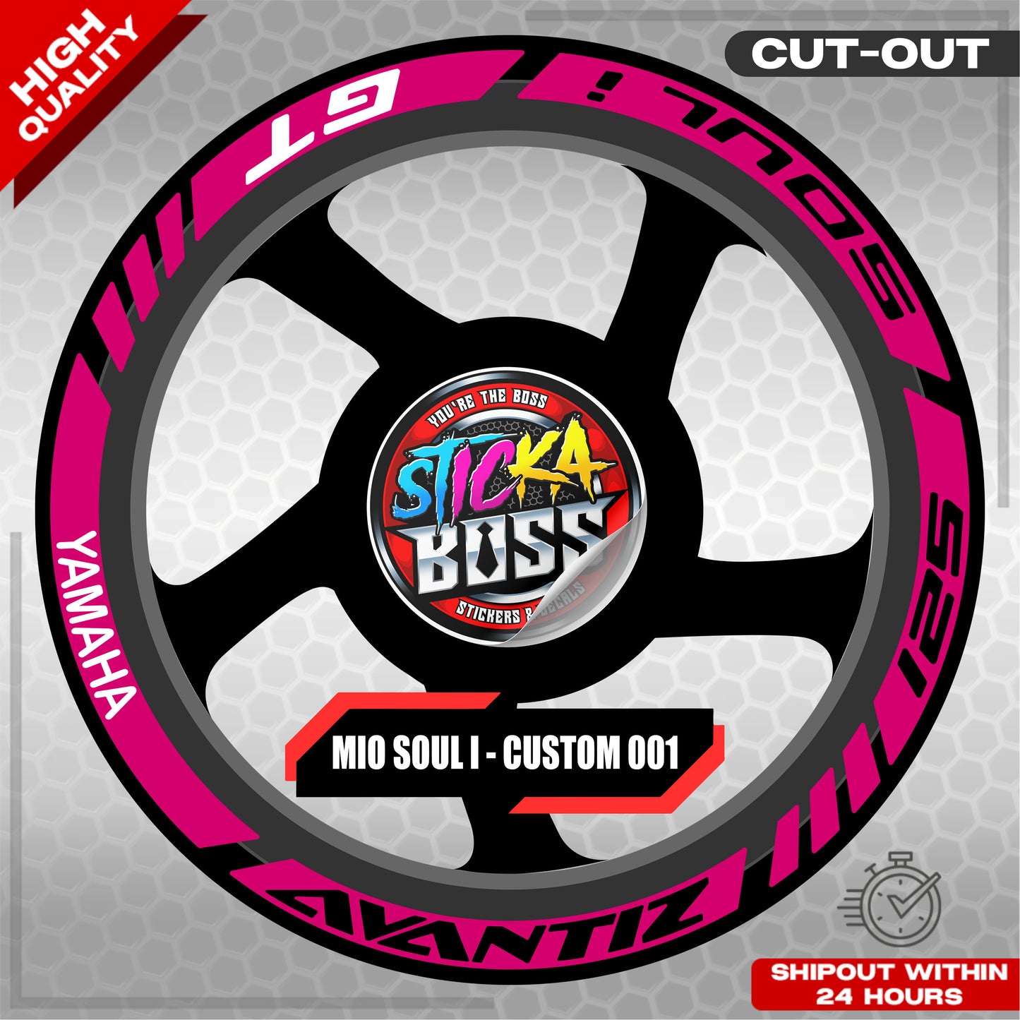 MIO SOUL I 125 MAGS STICKER SET  ( 2 MAGS ) - CUSTOM 001 | VINYL WATERPROOF CUT-OUT DECALS